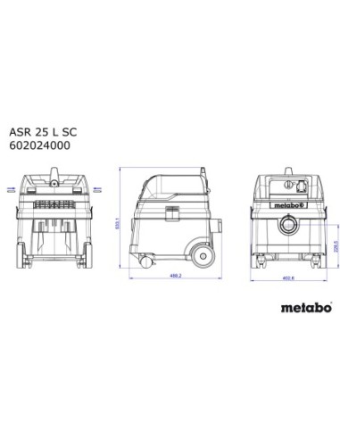 ASPIRADOR 25L METABO 602024000 ASR 25 L SC