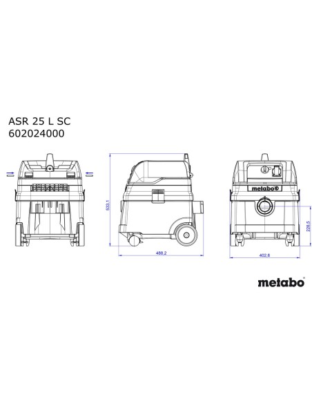 ASPIRADOR 25L METABO 602024000 ASR 25 L SC