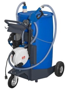 PAQUETE MÓVIL DE BOMBA ELÉCTRICA SERIE SOLURA 230 V AC PARA UREA/ADBLUE CON BOQUEREL AUTOMÁTICO, CONTADOR Y ENROLLADOR, BIDÓN 2