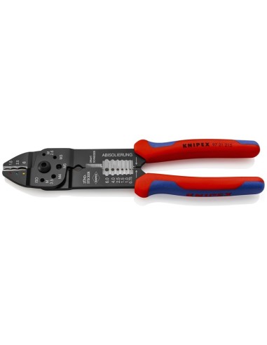 Alicate para crimpar terminales con fundas multicomponentes negro, lacado 230 mm KNIPEX 97 21 215
