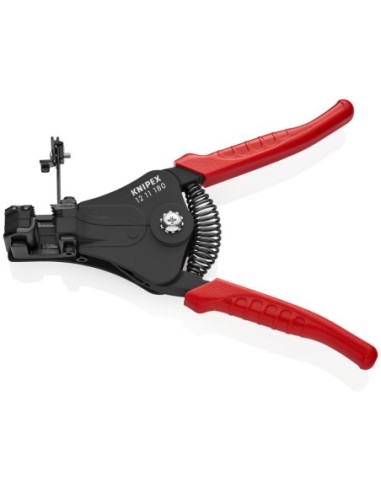 Alicate pelacables con cuchillas de forma precisa con fundas de plástico negro, lacado 180 mm KNIPEX 12 11 180