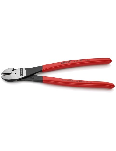 Alicates de corte diagonal de fuerza recubiertos de plástico negro atramentado 250 mm KNIPEX 74 01 250