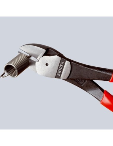 Alicates de corte diagonal de fuerza recubiertos de plástico negro atramentado 250 mm KNIPEX 74 01 250
