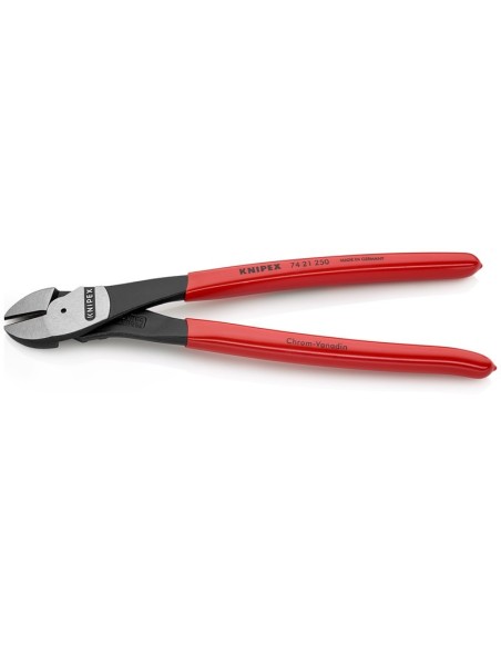 Alicates de corte diagonal de fuerza recubiertos de plástico negro atramentado 250 mm KNIPEX 74 21 250