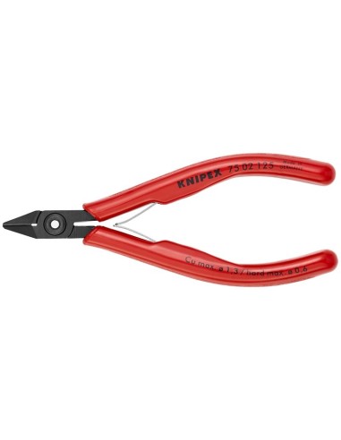 Alicates de corte diagonal para electrónica con fundas de plástico bruñido 125 mm KNIPEX 75 02 125