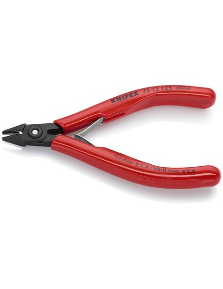 Alicates de corte diagonal para electrónica con fundas de plástico bruñido 125 mm KNIPEX 75 12 125