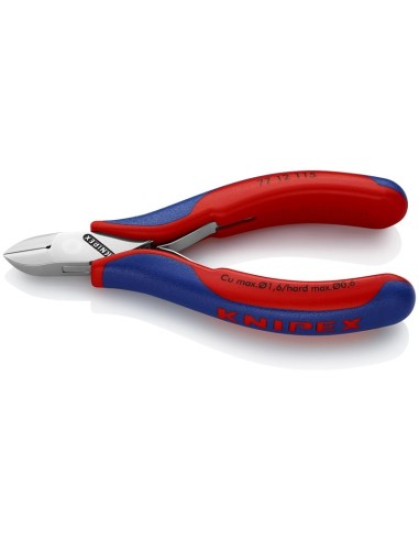 Alicates de corte diagonal para electrónica con fundas multicomponentes 115 mm KNIPEX 77 12 115