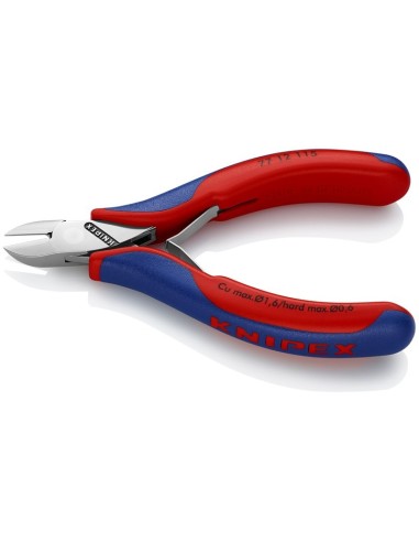 Alicates de corte diagonal para electrónica con fundas multicomponentes 115 mm KNIPEX 77 12 115