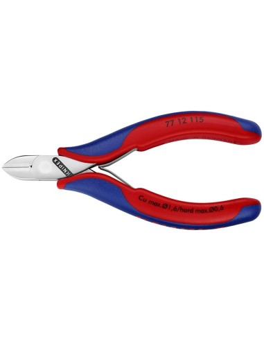 Alicates de corte diagonal para electrónica con fundas multicomponentes 115 mm KNIPEX 77 12 115