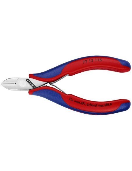Alicates de corte diagonal para electrónica con fundas multicomponentes 115 mm KNIPEX 77 12 115