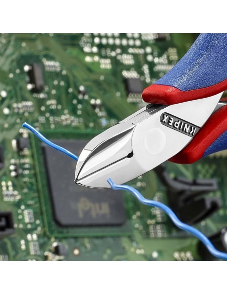 Alicates de corte diagonal para electrónica con fundas multicomponentes 115 mm KNIPEX 77 12 115