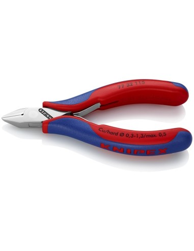Alicates de corte diagonal para electrónica con fundas multicomponentes 115 mm KNIPEX 77 32 115