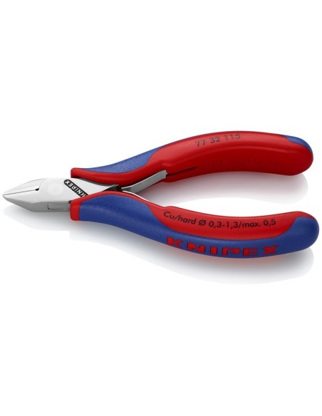 Alicates de corte diagonal para electrónica con fundas multicomponentes 115 mm KNIPEX 77 32 115