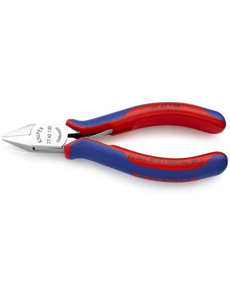 Alicates de corte diagonal para electrónica con fundas multicomponentes 130 mm KNIPEX 77 42 130