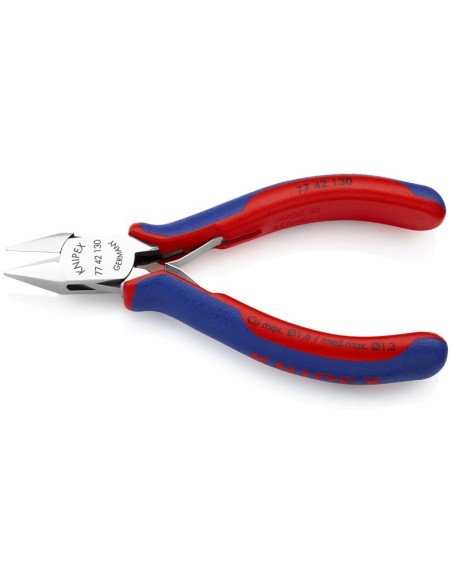 Alicates de corte diagonal para electrónica con fundas multicomponentes 130 mm KNIPEX 77 42 130