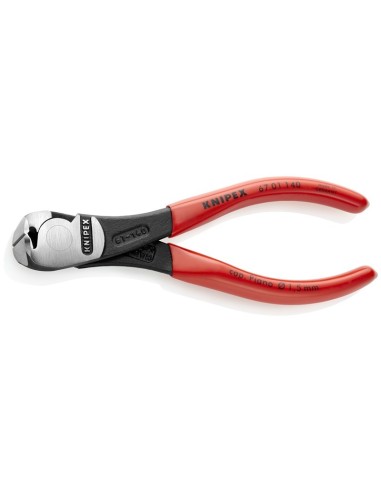 Alicates de corte frontal de fuerza recubiertos de plástico negro atramentado 140 mm (cartulina autoservicio/blíster) KNIPEX 67