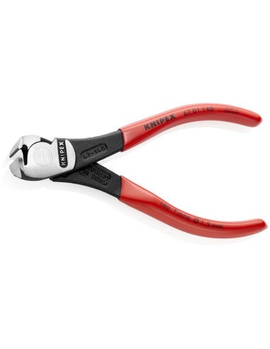 Alicates de corte frontal de fuerza recubiertos de plástico negro atramentado 140 mm (cartulina autoservicio/blíster) KNIPEX 67