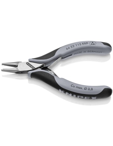 Alicates de corte frontal para electrónica ESD con fundas multicomponentes 115 mm KNIPEX 64 22 115 ESD