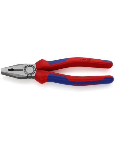 Alicate universal con fundas multicomponentes negro atramentado 200 mm KNIPEX 03 02 200