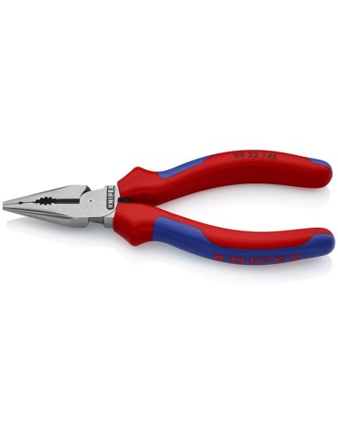 Alicate universal en punta con fundas multicomponentes negro atramentado 145 mm KNIPEX 08 22 145