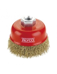 ALYCO 197610 Cepillo de taza alambre ondulado latonado