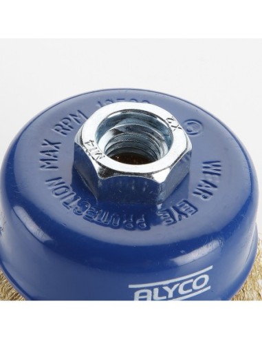 ALYCO 197610 Cepillo de taza alambre ondulado latonado