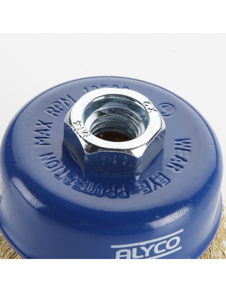 ALYCO 197610 Cepillo de taza alambre ondulado latonado