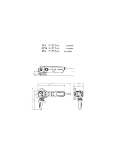 Amoladora eléctrica 1700W 125mm METABO 600547000 WEP 17-125 Quick