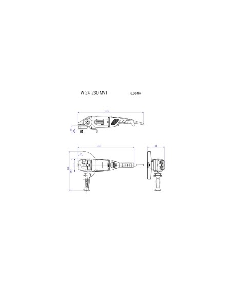 Amoladora eléctrica 2400W 230mm METABO 606467260 W 24-230 MVT