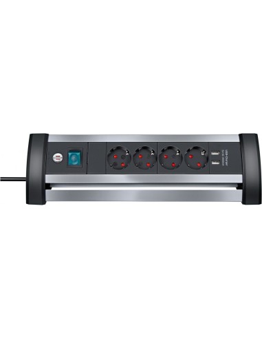 Base de tomas múltiples Alu-Office-Line para sobremesa con puertos USB