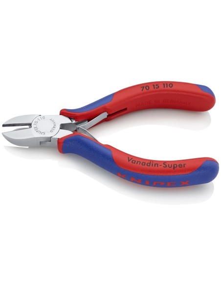 Alicate de corte diagonal con fundas multicomponentes cromado 110 mm KNIPEX 70 15 110