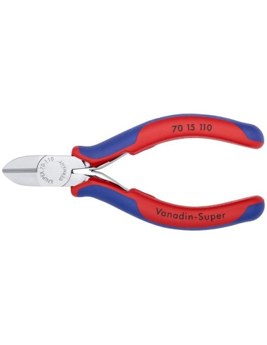 Alicate de corte diagonal con fundas multicomponentes cromado 110 mm KNIPEX 70 15 110