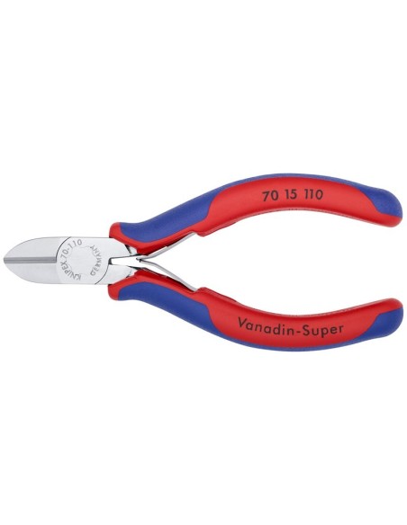 Alicate de corte diagonal con fundas multicomponentes cromado 110 mm KNIPEX 70 15 110