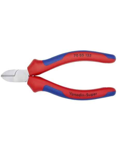 Alicate de corte diagonal con fundas multicomponentes cromado 125 mm KNIPEX 70 05 125