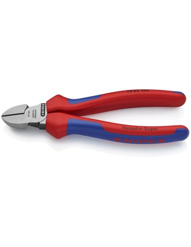 Alicate de corte diagonal con fundas multicomponentes negro atramentado 160 mm (cartulina autoservicio/blíster) KNIPEX 70 02 16