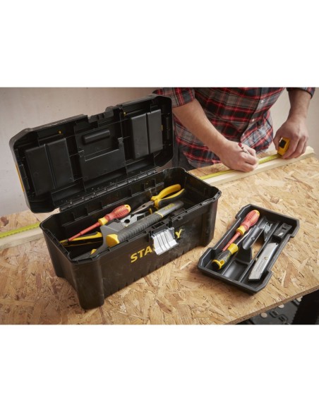 Caja de herramientas de plástico 16/40cm con cierre de metal