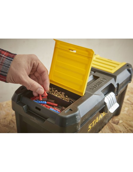 Caja de herramientas de plástico 16/40cm con cierre de metal