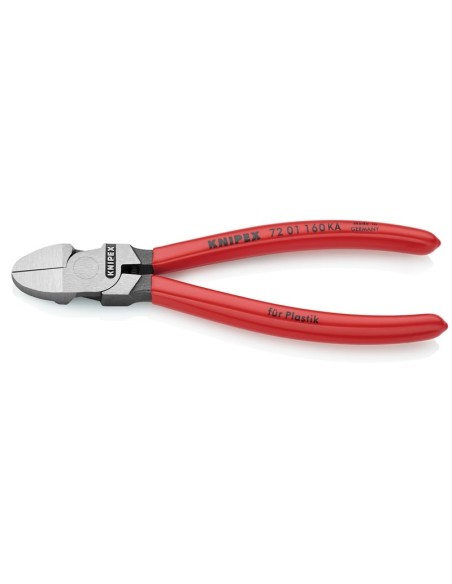 Alicate de corte diagonal para plásticos cabeza redonda recubiertos de plástico 160 mm KNIPEX 72 01 160 KA