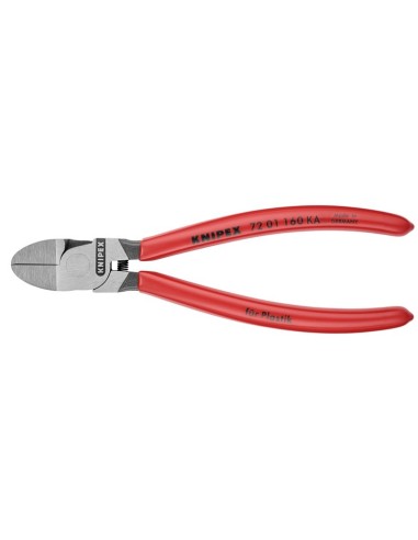 Alicate de corte diagonal para plásticos cabeza redonda recubiertos de plástico 160 mm KNIPEX 72 01 160 KA