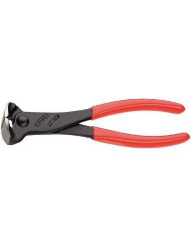 Alicate de corte frontal recubiertos de plástico negro atramentado 180 mm KNIPEX 68 01 180