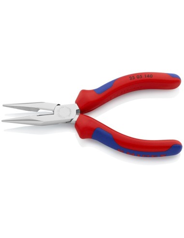 Alicate de montaje (alicate de radio) con fundas multicomponentes cromado 140 mm KNIPEX 25 05 140