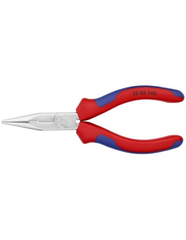 Alicate de montaje (alicate de radio) con fundas multicomponentes cromado 140 mm KNIPEX 25 05 140