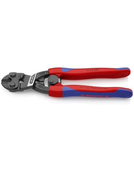 CoBolt Cortabulones compacto con fundas esbeltas en dos componentes negro atramentado 200 mm KNIPEX 71 12 200