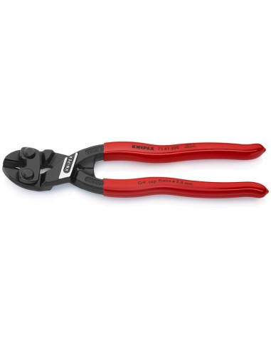 CoBolt Cortabulones compacto recubiertos de plástico negro atramentado 200 mm (cartulina autoservicio/blíster) KNIPEX 71 41 20
