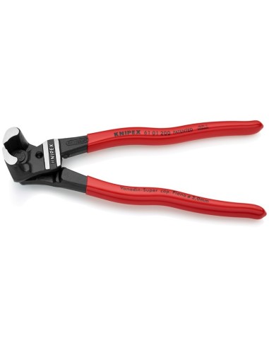Cortabulones de corte frontal gran efecto palanca recubiertos de plástico negro atramentado 200 mm KNIPEX 61 01 200