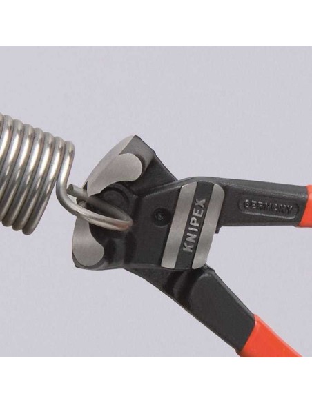 Cortabulones de corte frontal gran efecto palanca recubiertos de plástico negro atramentado 200 mm KNIPEX 61 01 200