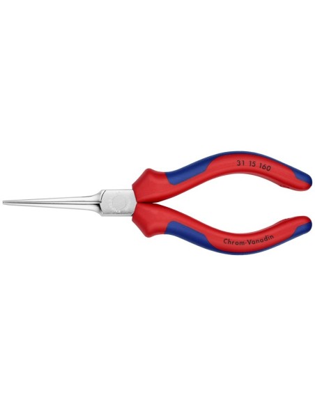 Alicate de presión (Alicate acabado en punta) con fundas multicomponentes cromado 160 mm KNIPEX 31 15 160