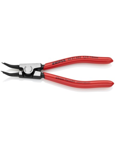 Alicate para arandelas para arandelas exteriores de ejes en ángulo de 45° recubiertos de plástico negro atramentado 130 mm KNIP