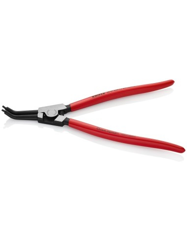 Alicate para arandelas para arandelas exteriores de ejes en ángulo de 45° recubiertos de plástico negro atramentado 310 mm KNIP