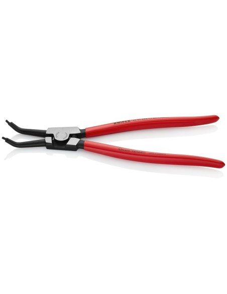 Alicate para arandelas para arandelas exteriores de ejes en ángulo de 45° recubiertos de plástico negro atramentado 310 mm KNIP